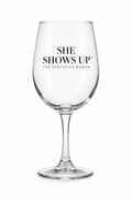 She Exhales Wine Glass