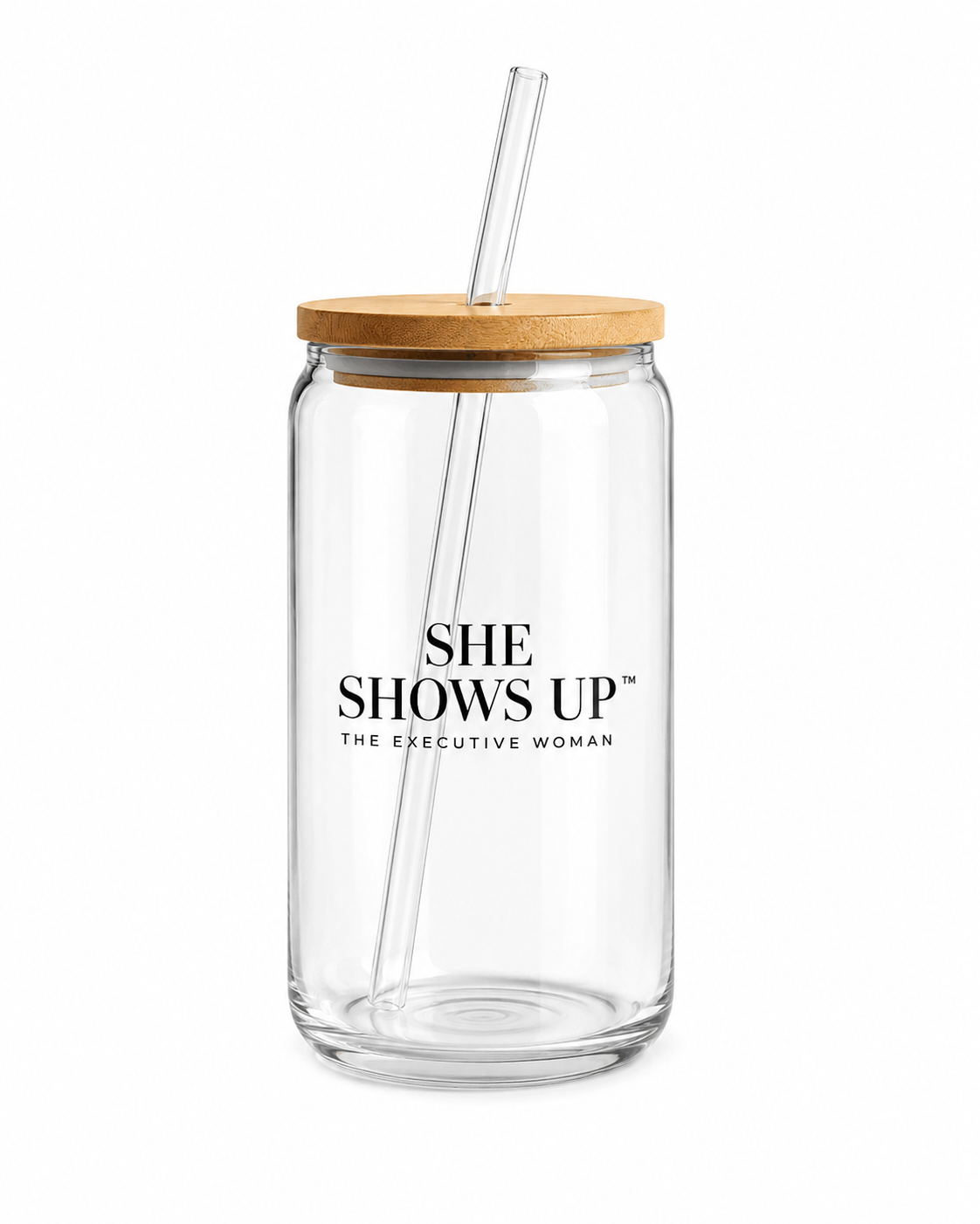 She Shows Up Glass 16oz Tumbler